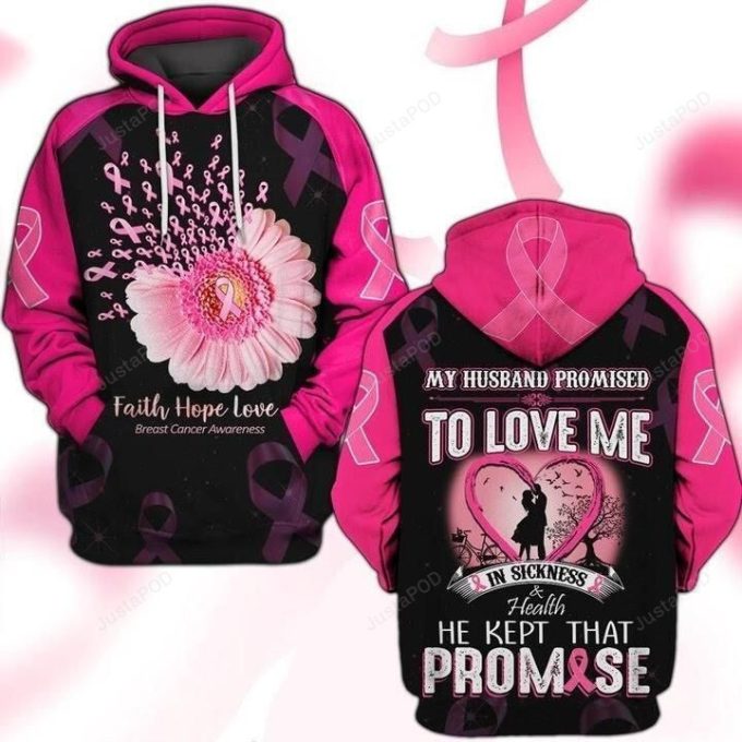 Breast Cancer Awareness Husband Love 3D All Over Printed Hoodie, Zip- Up Hoodie 1