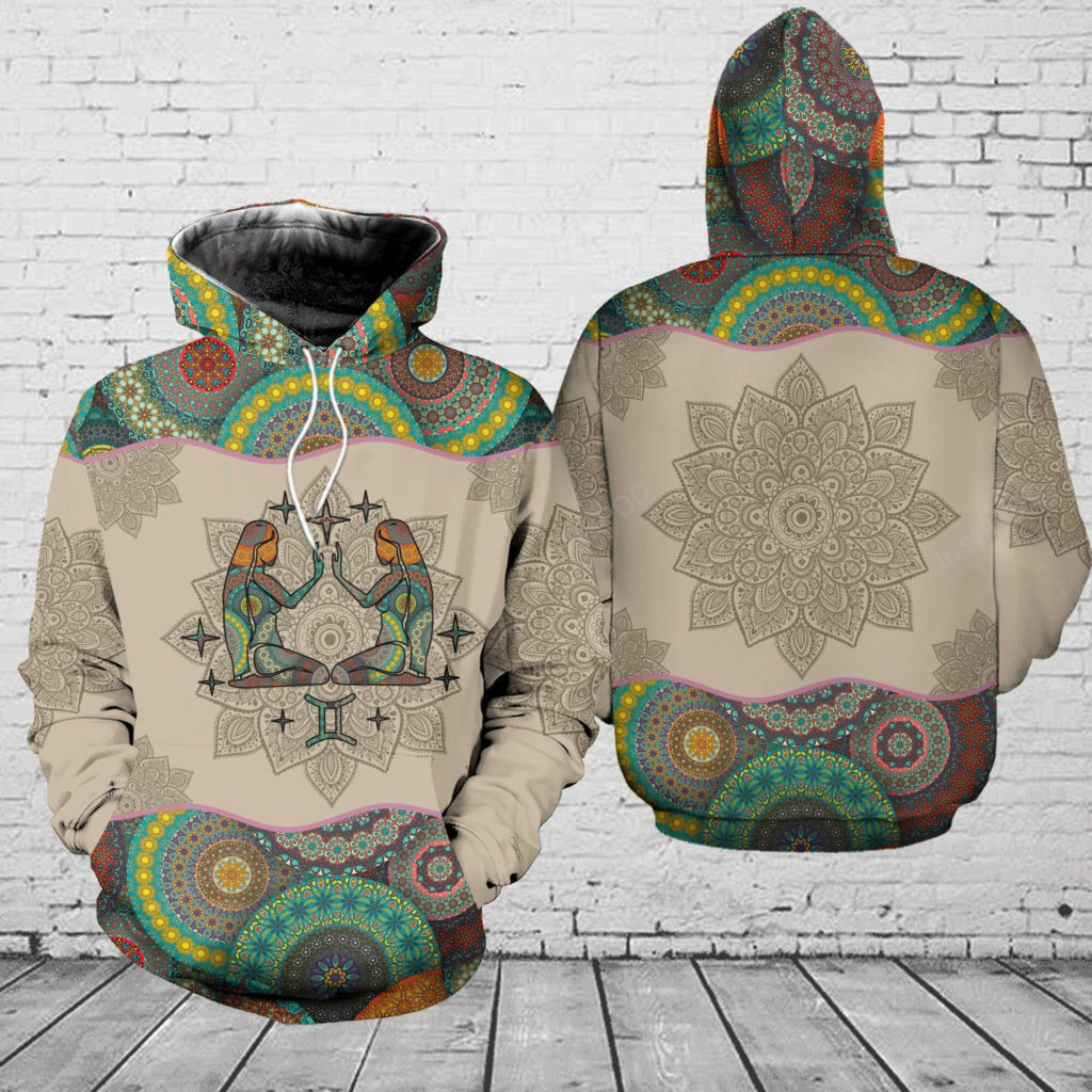 Gemini Horoscope Mandala 3D All Print Hoodie, Zip- Up Hoodie 4