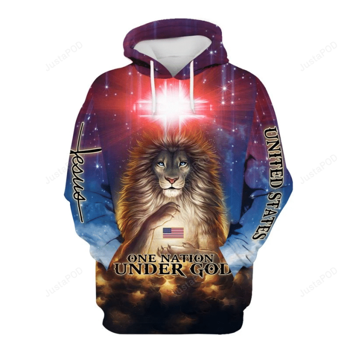 One Nation Under God 3D All Over Printed Hoodie, Zip- Up Hoodie 1