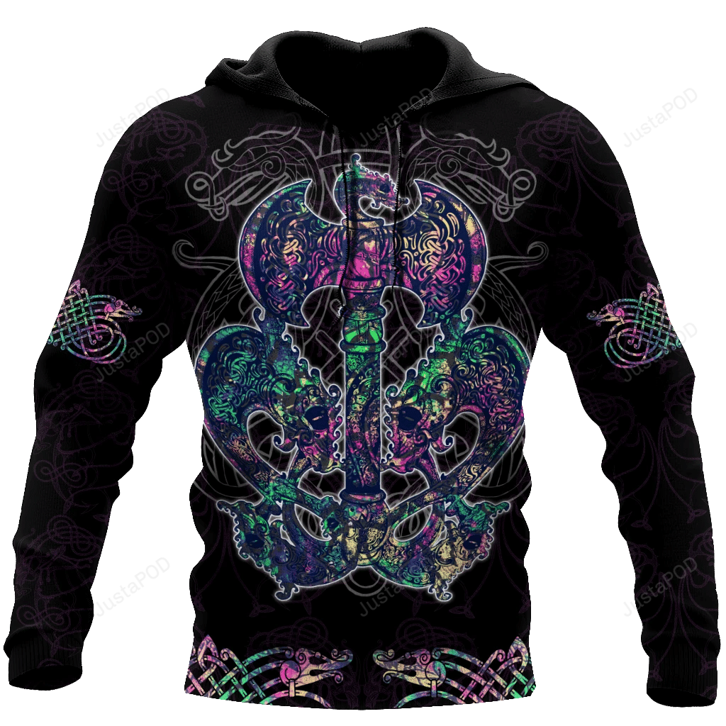 Love Viking Tattoos 3D All Over Printed Hoodie, Zip- Up Hoodie 4