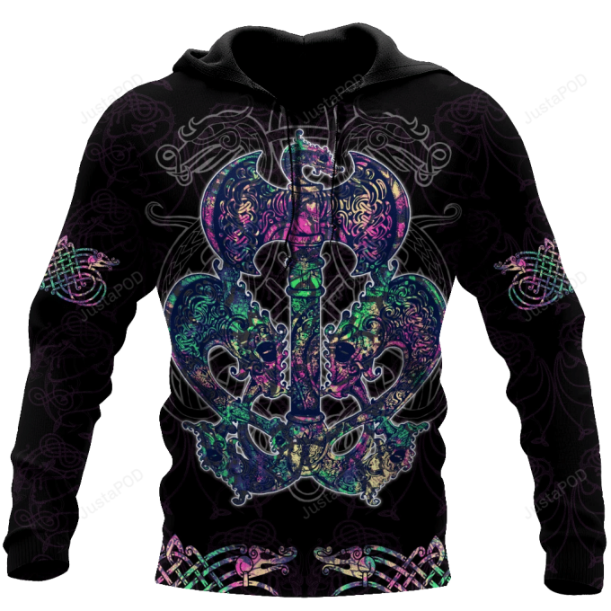 Love Viking Tattoos 3D All Over Printed Hoodie, Zip- Up Hoodie 1