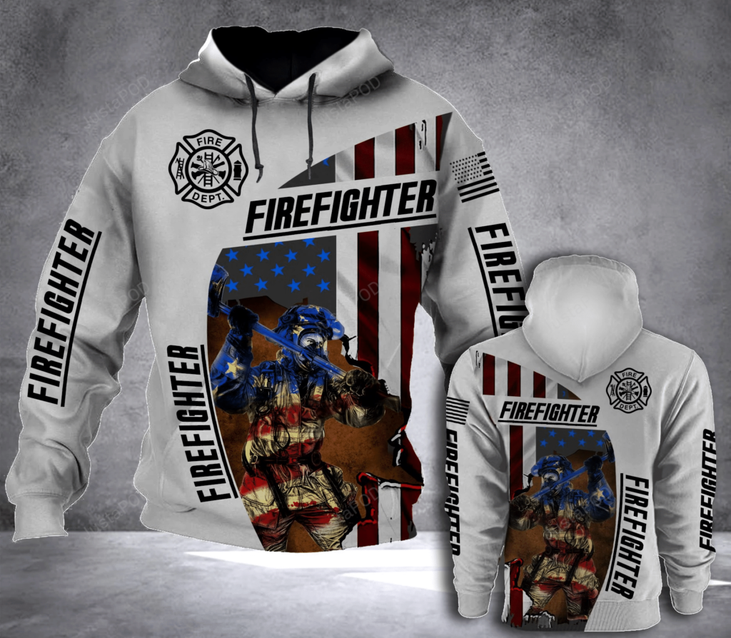 Firefighter Flag 3D All Over Printed Hoodie, Zip- Up Hoodie 4