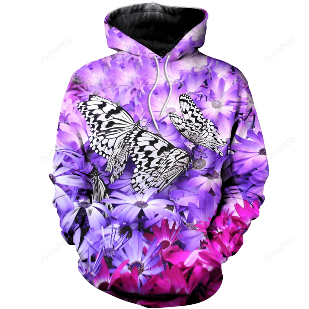 Butterfly 3D All Over Printed Hoodie, Zip- Up Hoodie 4