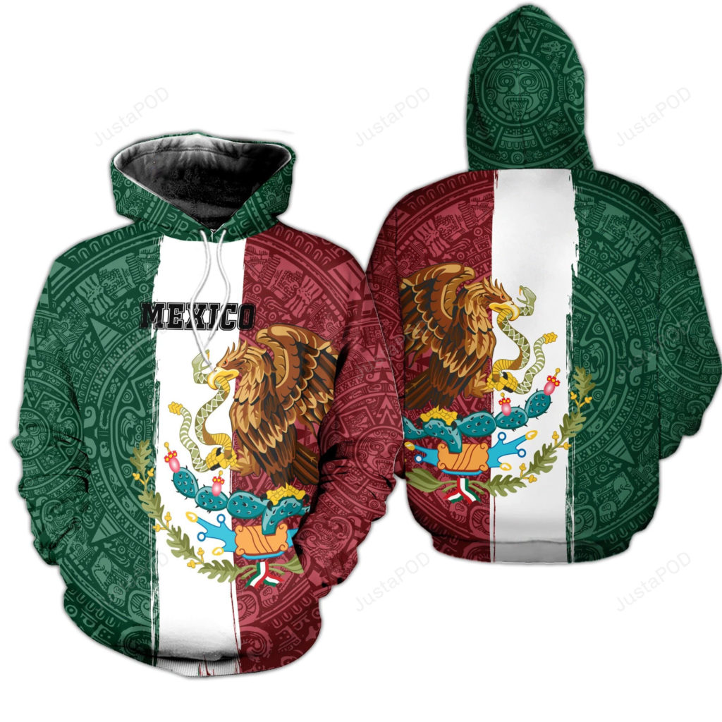 Mexican Flag Eagle 3D All Print Hoodie, Zip- Up Hoodie 4
