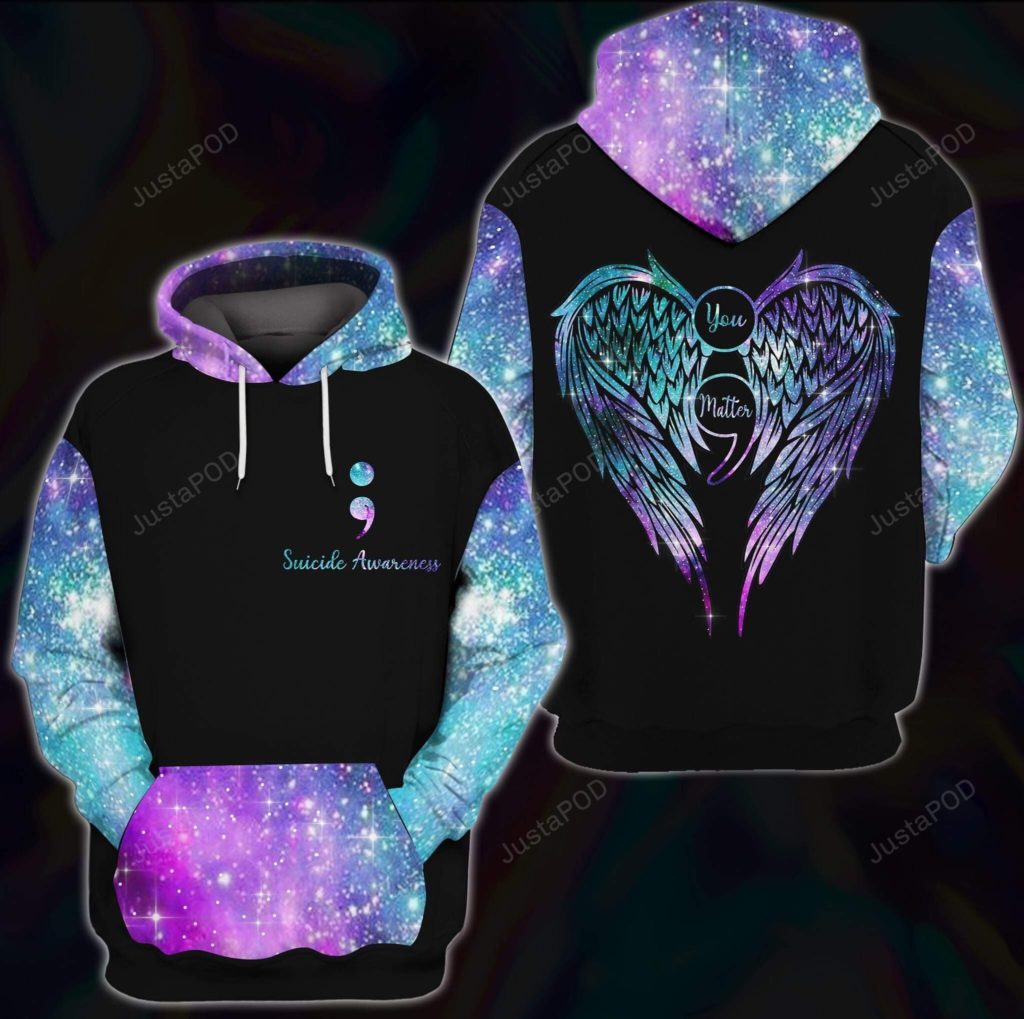 Suicide Awareness Galaxy Wings 3D All Print Hoodie, Zip- Up Hoodie 4