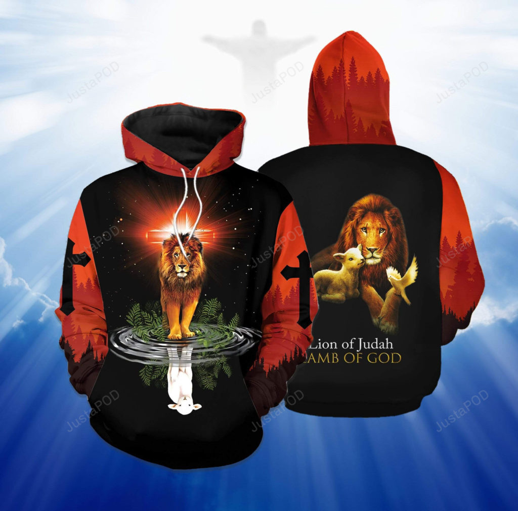 Jesus Lion Of Judah Lamb Of God 3D All Print Hoodie, Zip- Up Hoodie 4