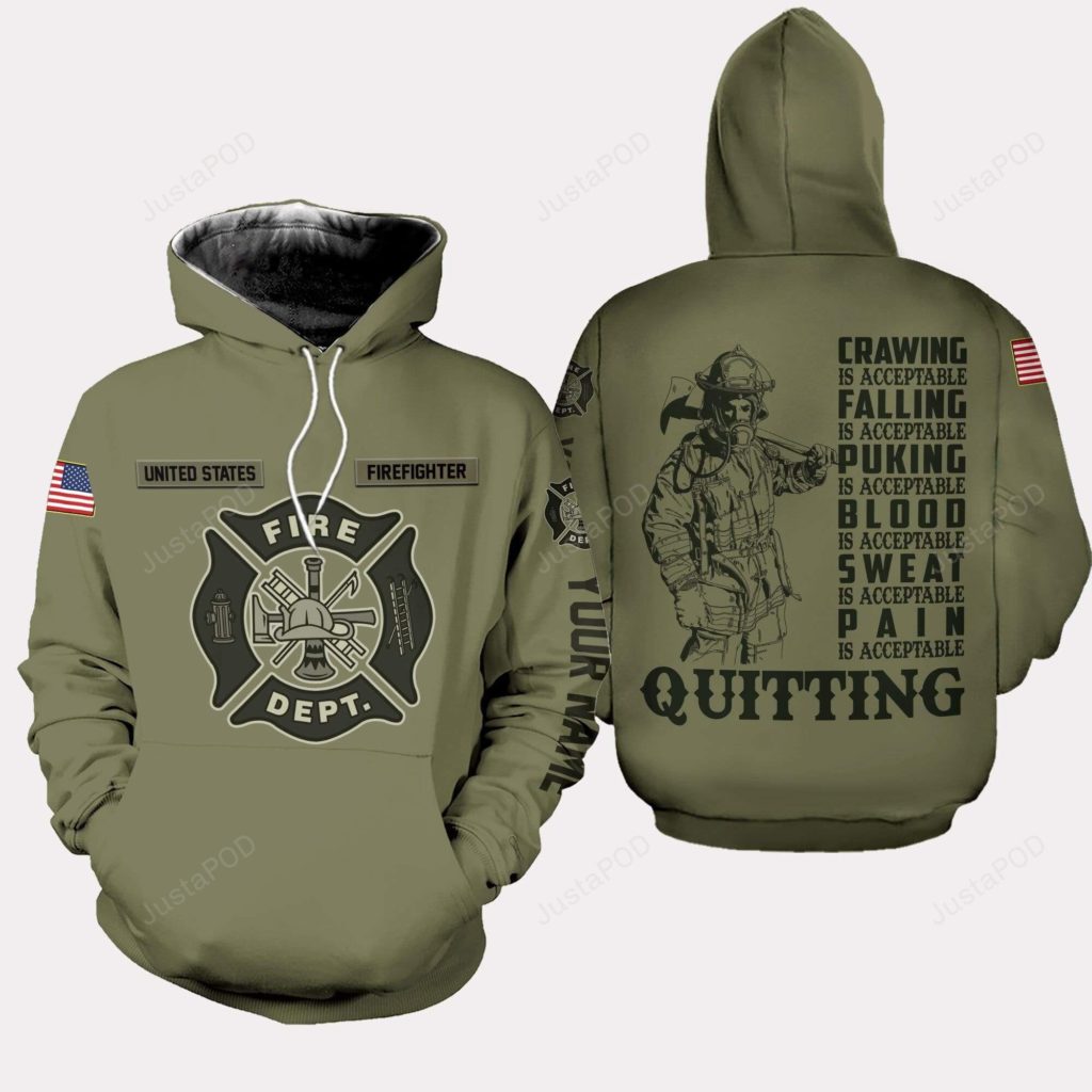 Personalized Fire Dept Crawling Is Accepting Firefighter 3D All Print Hoodie, Zip- Up Hoodie 4