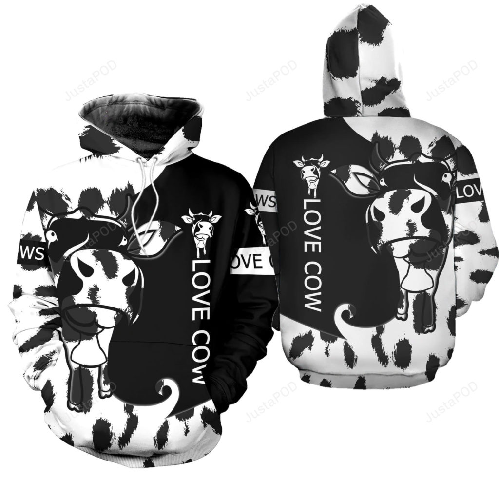 Love Cow 3D All Print Hoodie, Zip- Up Hoodie 4