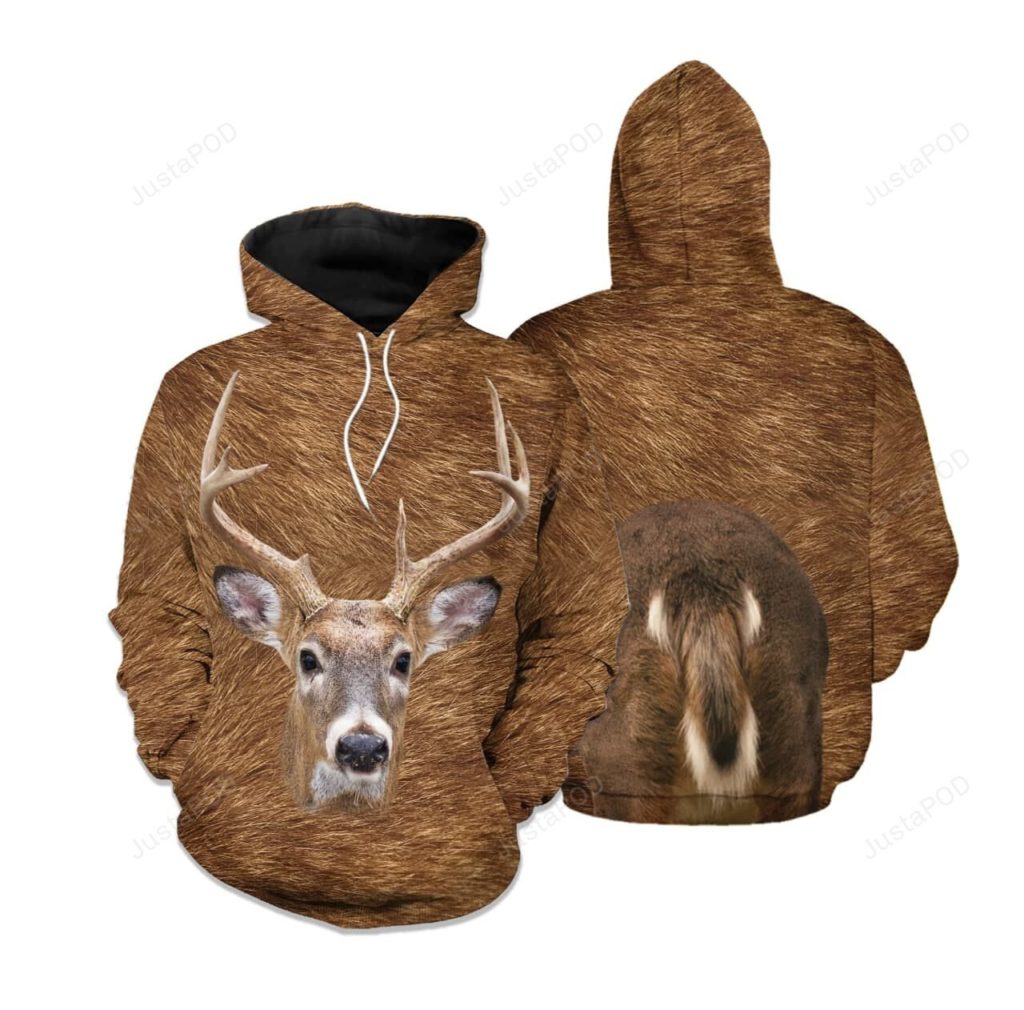 Deer Face 3D All Print Hoodie, Zip- Up Hoodie 4