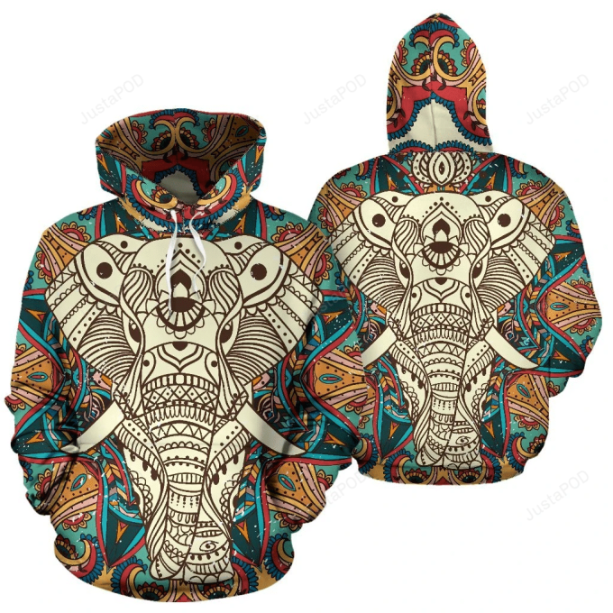 Elephant 3D All Over Printed Hoodie, Zip- Up Hoodie 1