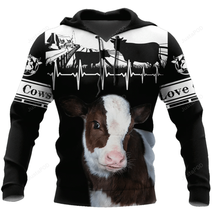 Cows 3D All Over Printed Hoodie, Zip- Up Hoodie 1