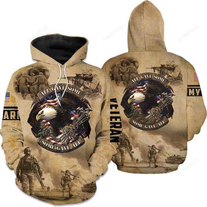 Eagle All Gave Some, Some Gave All 3D All Print Hoodie, Zip- Up Hoodie 1