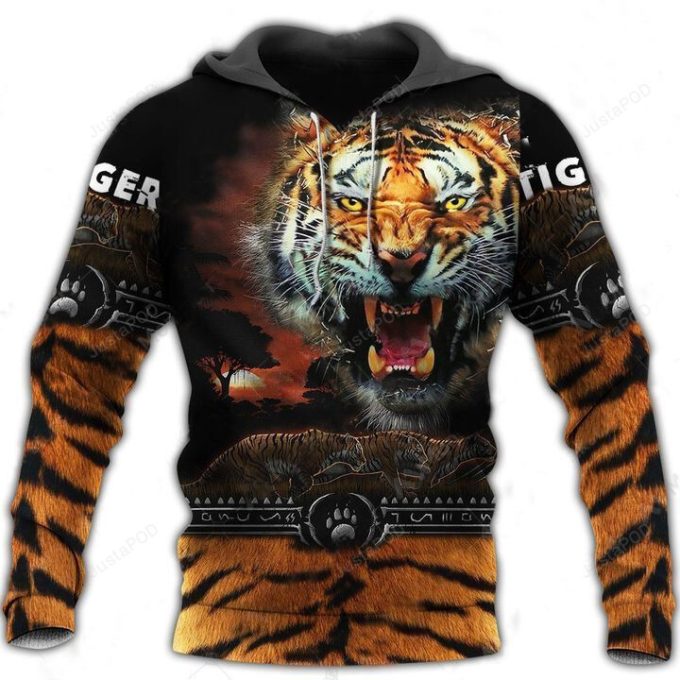 Tigers 3D All Over Printed Hoodie, Zip- Up Hoodie 1