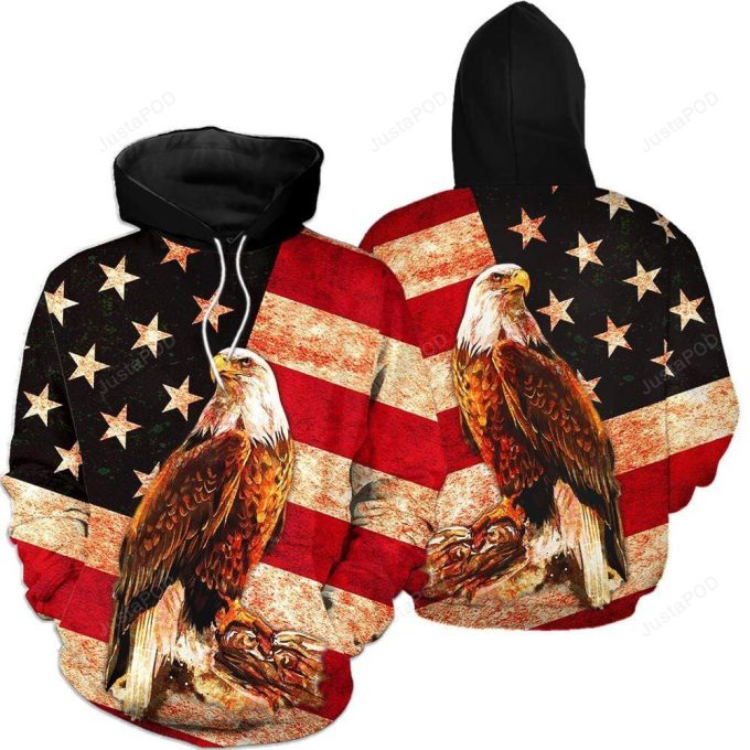 American Flag Eagle 3D All Print Hoodie, Zip- Up Hoodie 1