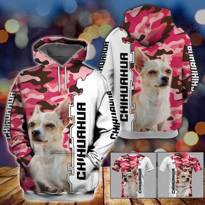 Chihuahua Dog 3D All Over Printed Hoodie, Zip- Up Hoodie