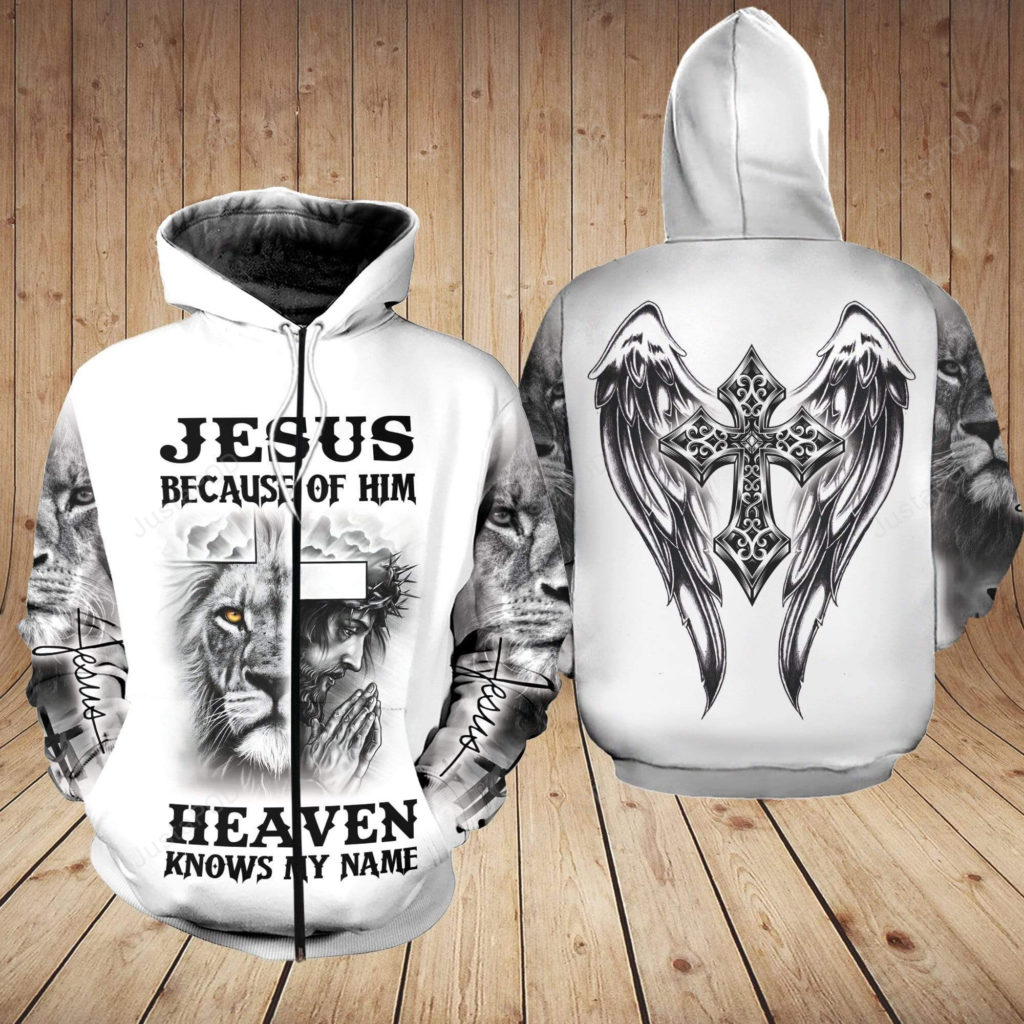 Jesus Because Of Him Heaven Knows My Name 3D All Print Hoodie, Zip- Up Hoodie 4