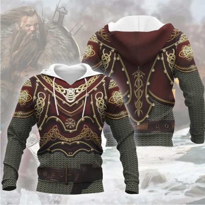 Mystic Viking Armor 3D All Over Printed Hoodie, Zip- Up Hoodie 1