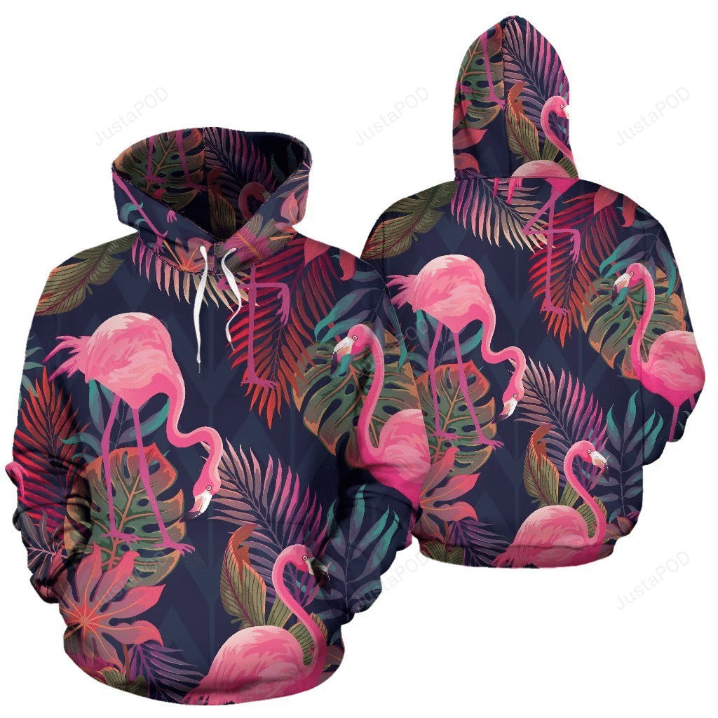 Flamingo Pink Pattern 3D All Over Printed Hoodie, Zip- Up Hoodie 4