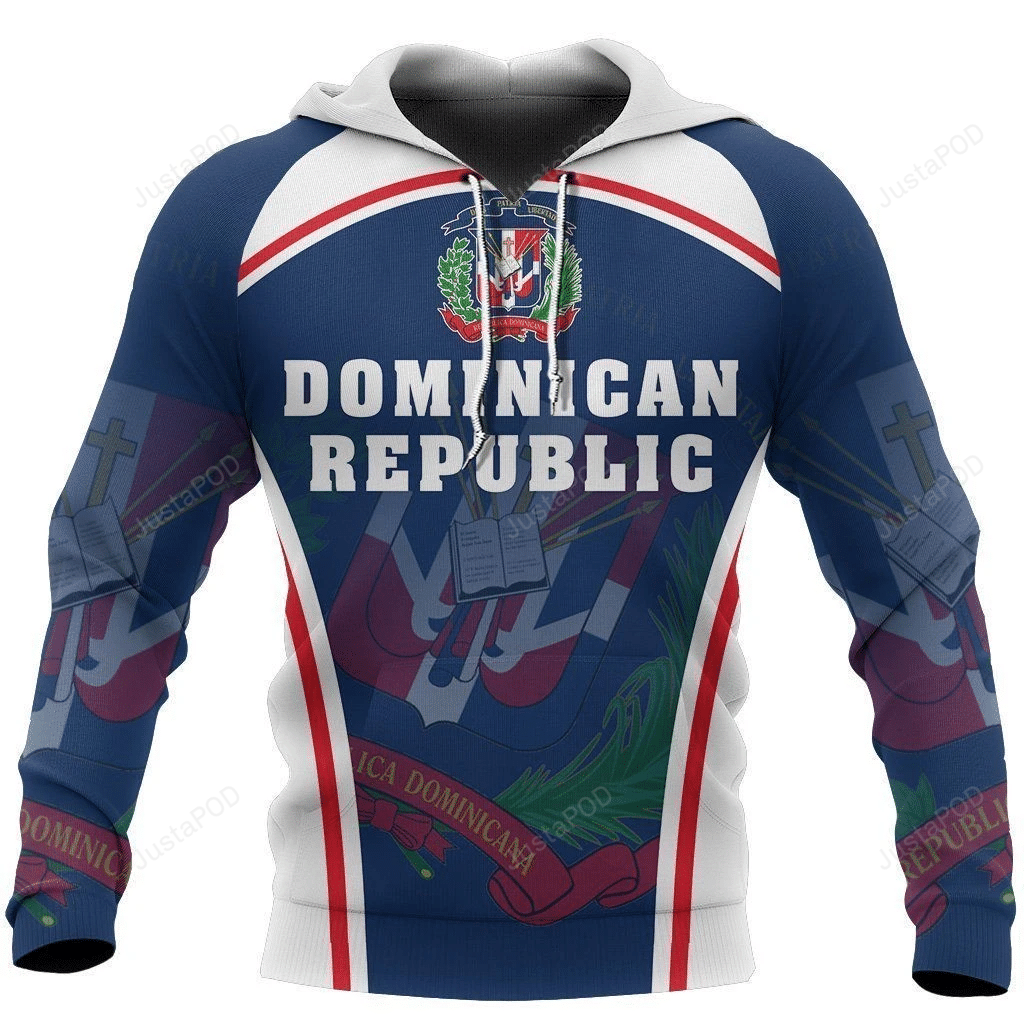 Dominican Republic Coat Of Arms 3D All Over Printed Hoodie, Zip- Up Hoodie 4