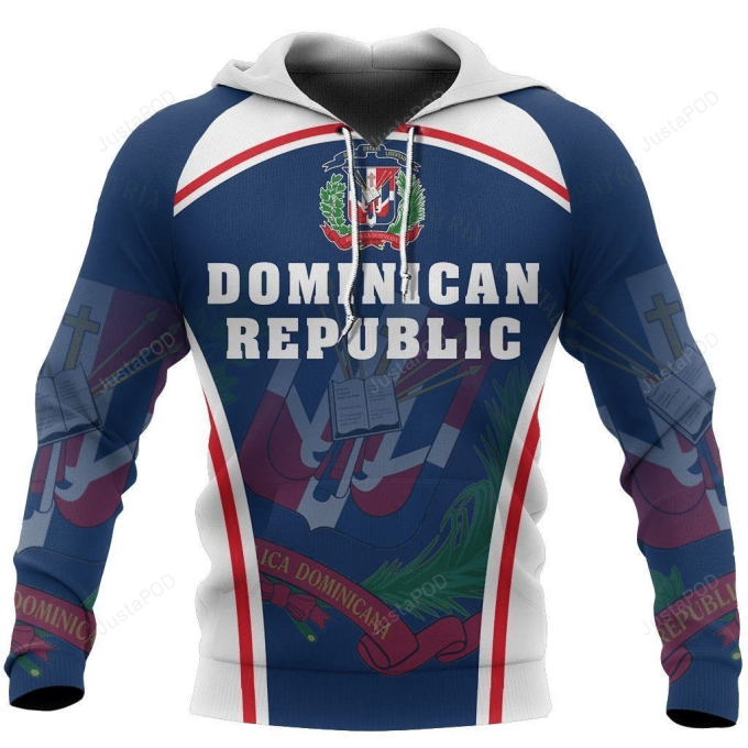 Dominican Republic Coat Of Arms 3D All Over Printed Hoodie, Zip- Up Hoodie 1