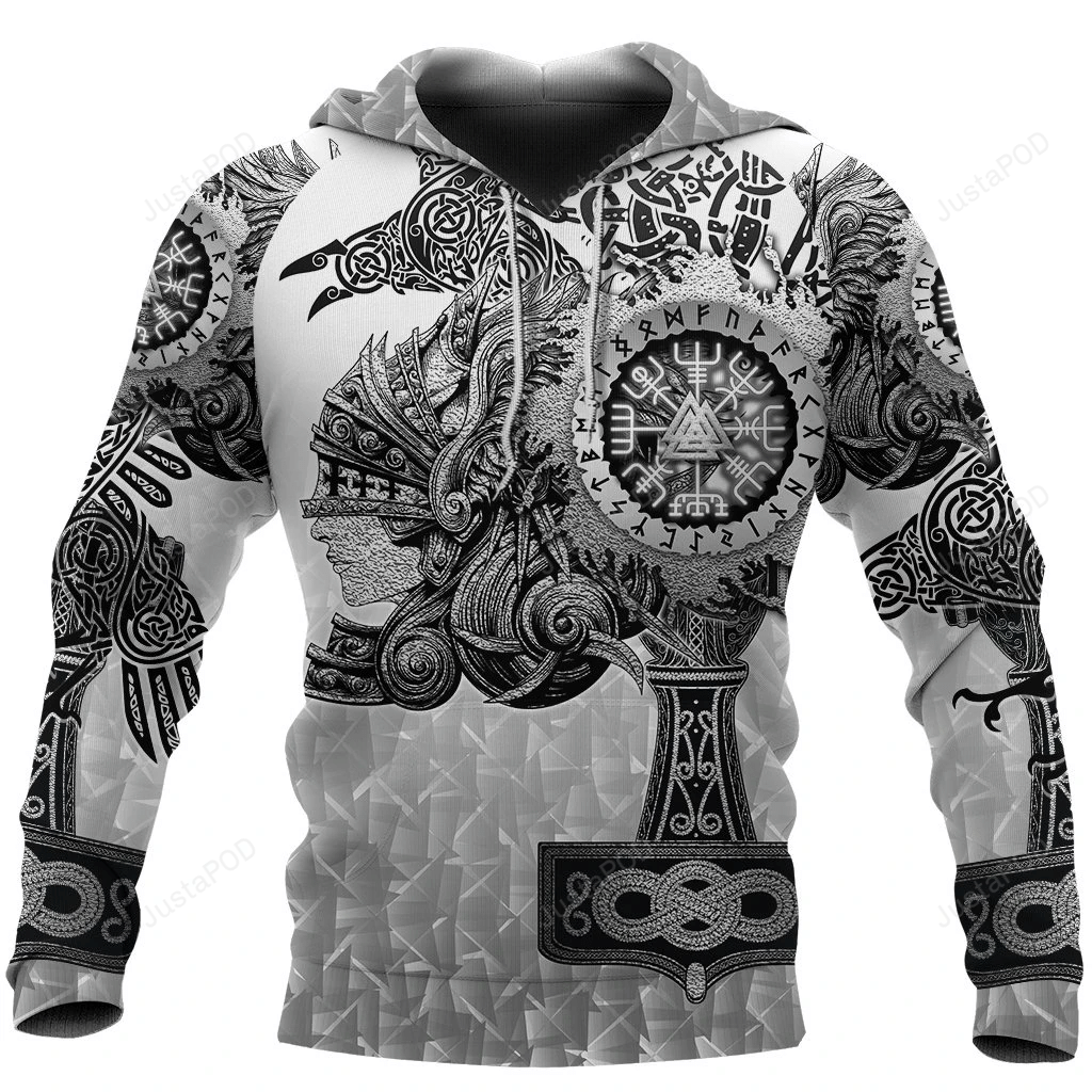 Viking 3D All Over Printed Hoodie, Zip- Up Hoodie 4