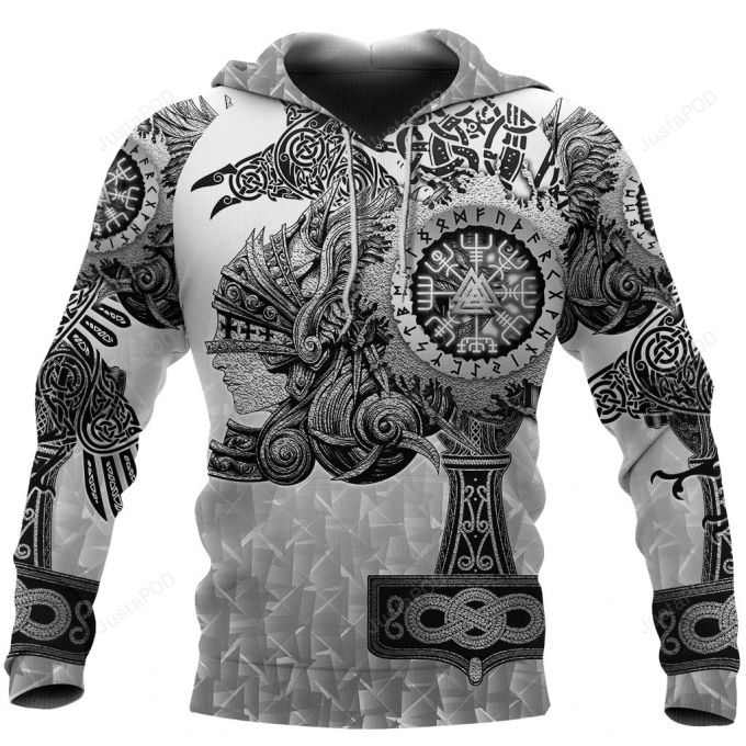 Viking 3D All Over Printed Hoodie, Zip- Up Hoodie 1