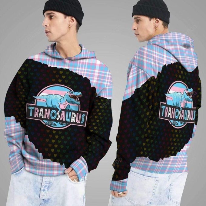 Tranosaurus 3D All Print Hoodie, Zip- Up Hoodie 1