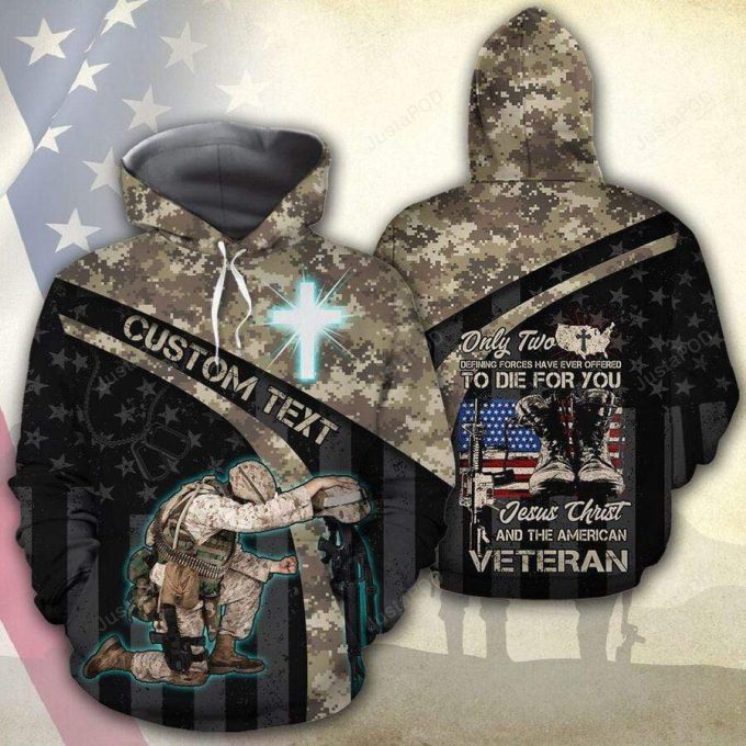 Personalized American Jesus Veteran 3D All Print Hoodie, Zip- Up Hoodie 1