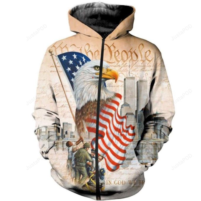 Patriot Eagle Veteran Memorial Day 3D All Print Hoodie, Zip- Up Hoodie 1