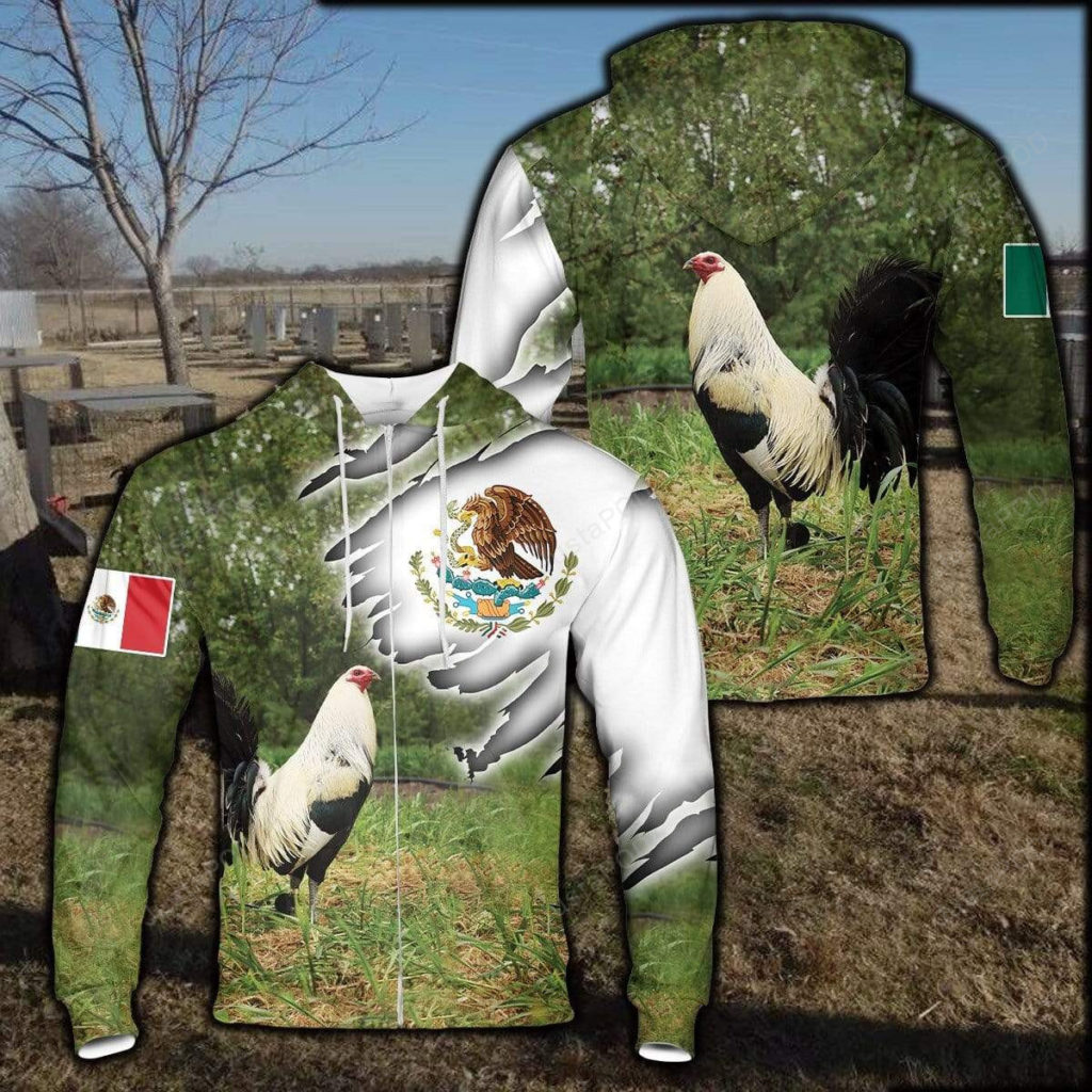 Mexican Rooster In Garden 3D All Print Hoodie, Zip- Up Hoodie 4