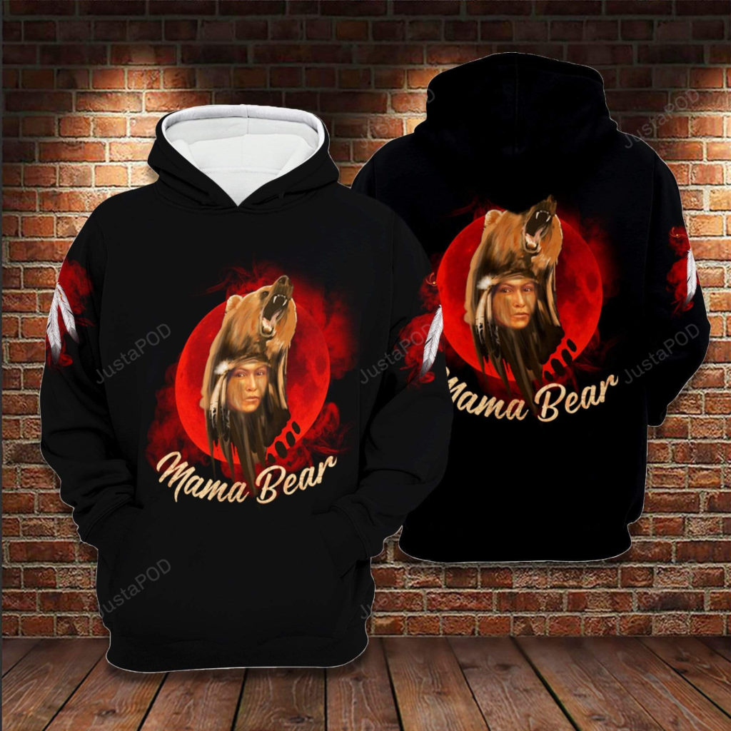 Native Mama Bear 3D All Print Hoodie, Zip- Up Hoodie 4