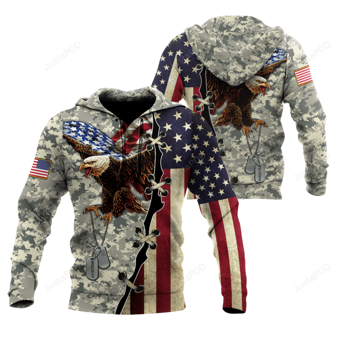 U.s Veteran Eagle Tag 3D All Print Hoodie, Zip- Up Hoodie 1