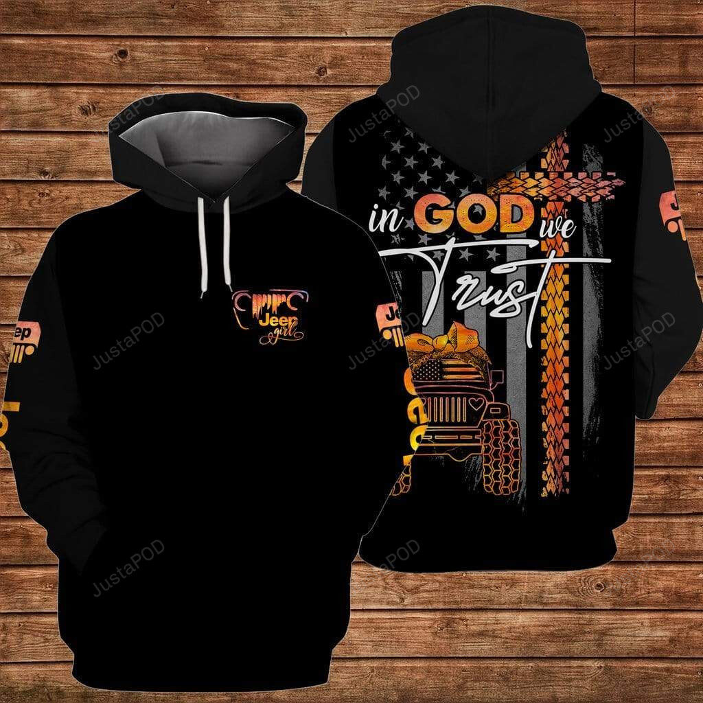 Jeep In God We Trust 3D All Print Hoodie, Zip- Up Hoodie 4