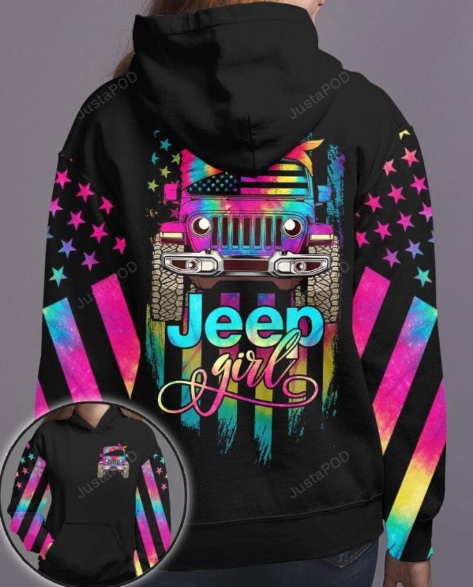 Jeep Girl Tie Dye 3D All Print Hoodie, Zip- Up Hoodie 1