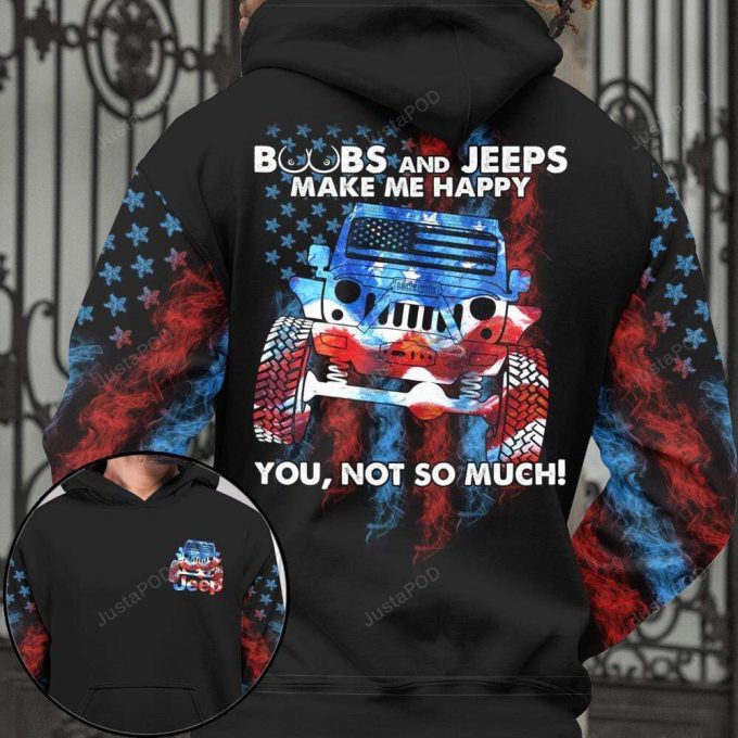 Boobs And Jeeps Make Me Happy 3D All Print Hoodie, Zip- Up Hoodie 1