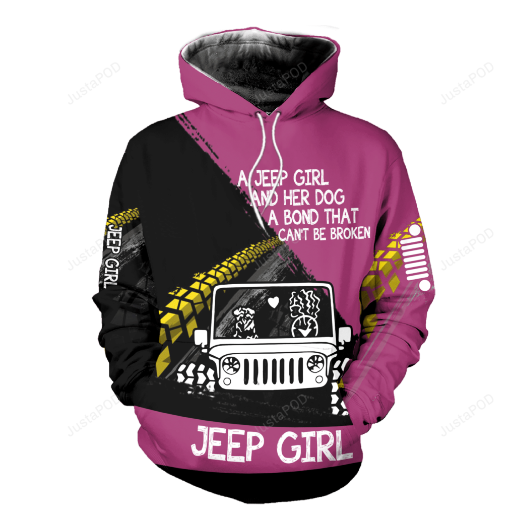 A Jeep Girl And Her Dog 3D All Print Hoodie, Zip- Up Hoodie 4