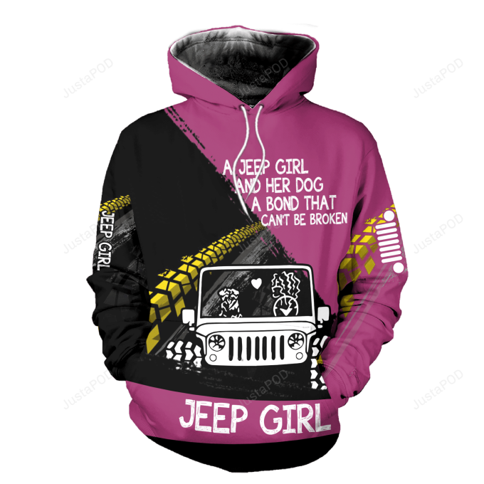 A Jeep Girl And Her Dog 3D All Print Hoodie, Zip- Up Hoodie 1