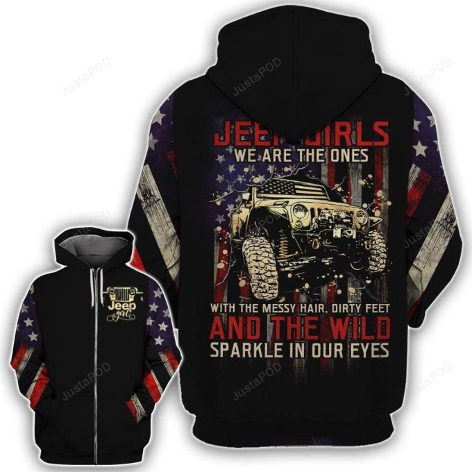 Jeep Girl And The Wild 3D All Print Hoodie, Zip- Up Hoodie 1