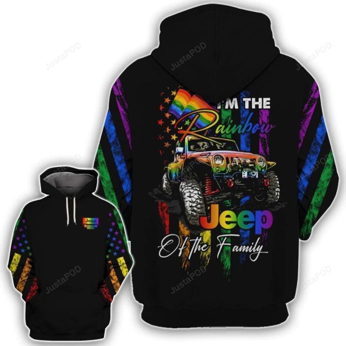 I’m The Rainbow Jeep Of The Family Lgbt 3D All Print Hoodie, Zip- Up Hoodie 1