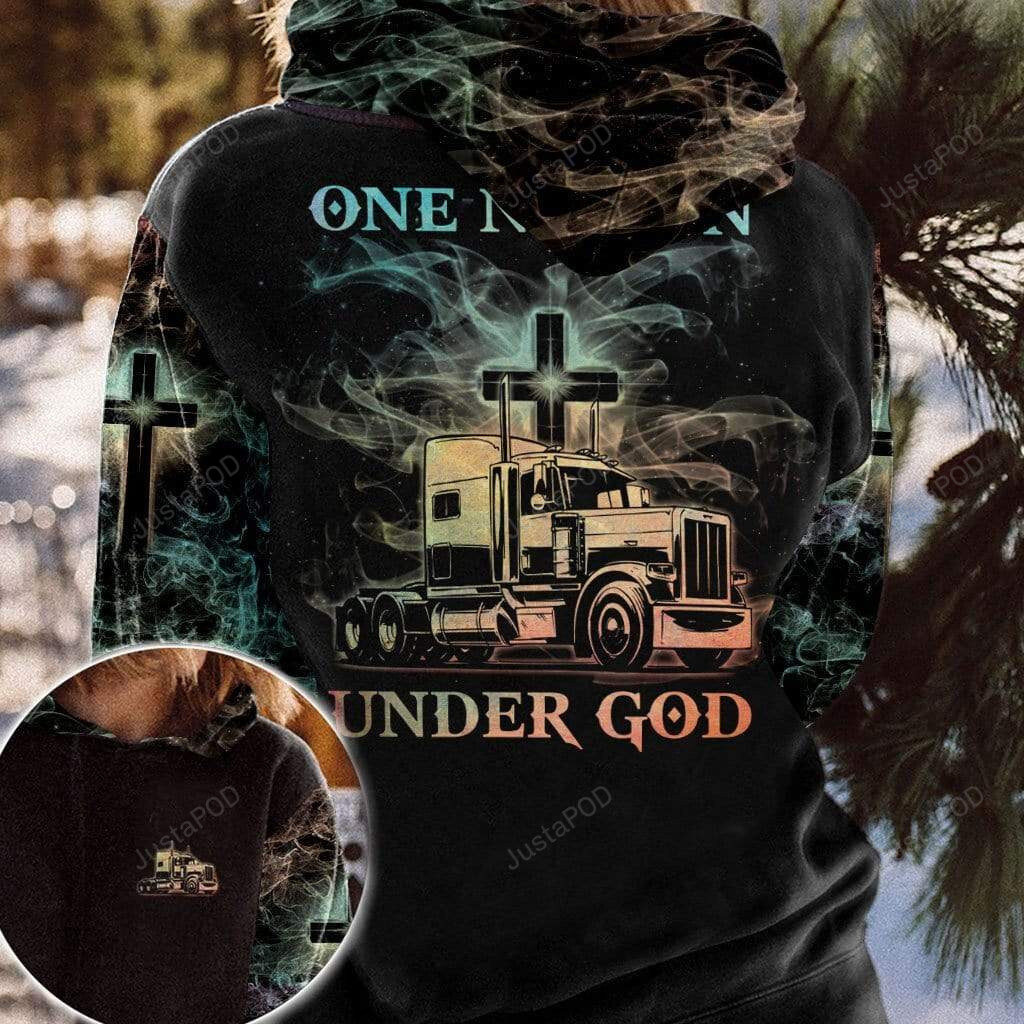 One Nation Under God Truck 3D All Print Hoodie, Zip- Up Hoodie 4