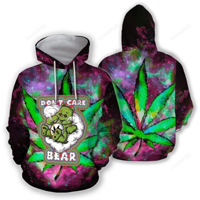 Weed Bear Don’t Care 3D All Print Hoodie, Zip- Up Hoodie 1