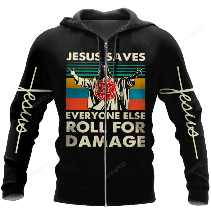 Jesus Saves 3D All Print Hoodie, Zip- Up Hoodie 1