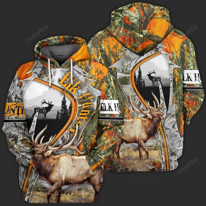 Elk Hunter 3D All Print Hoodie, Zip- Up Hoodie 1