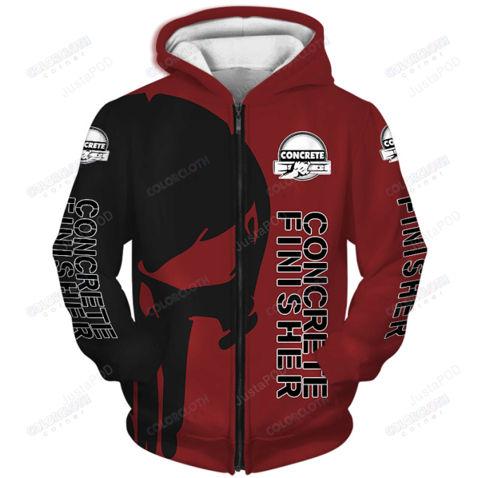 Concrete Finisher Punisher Skull 3D All Print Hoodie, Zip- Up Hoodie 1