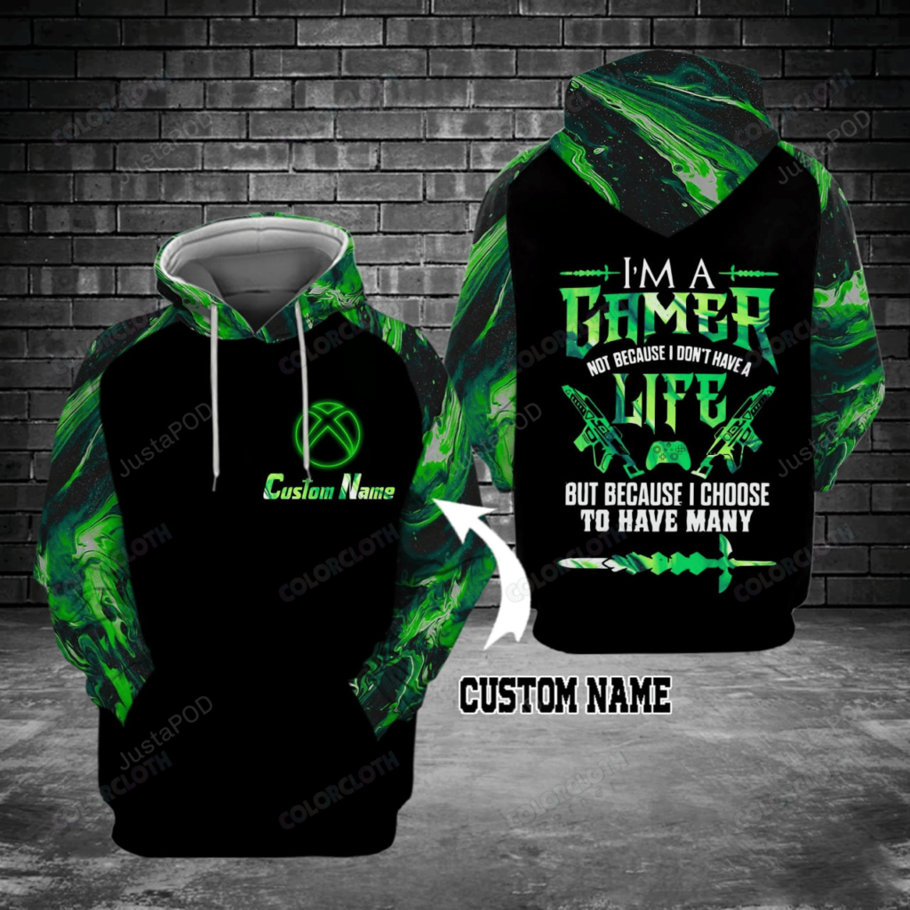 Personalized Xbox I’m A Gamer Not Because 3D All Print Hoodie, Zip- Up Hoodie 4