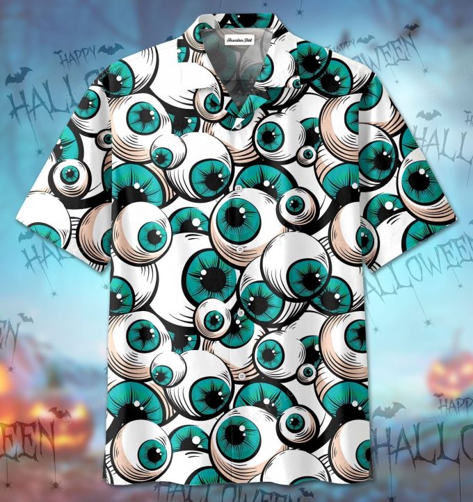 Horror Blue Eyes Halloween Scary Hawaiian Aloha Shirts 1