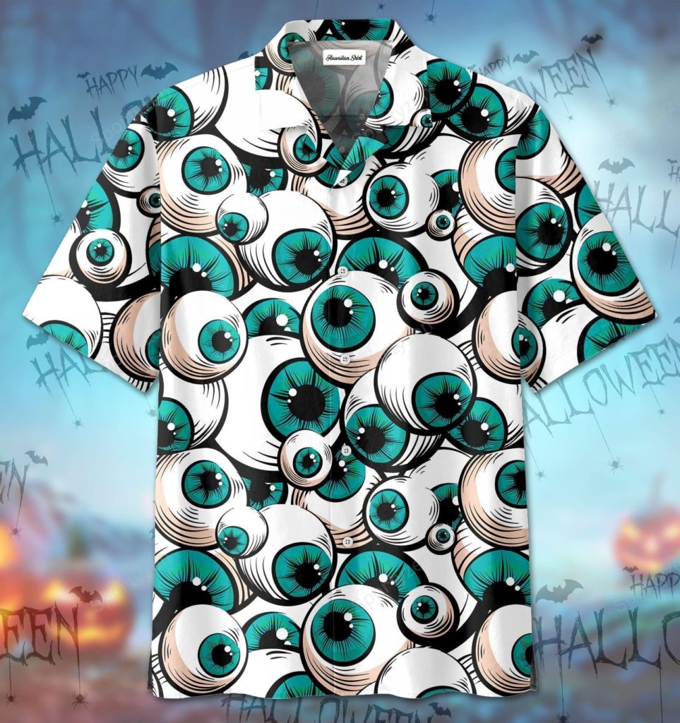 Horror Blue Eyes Halloween Scary Hawaiian Aloha Shirts 4