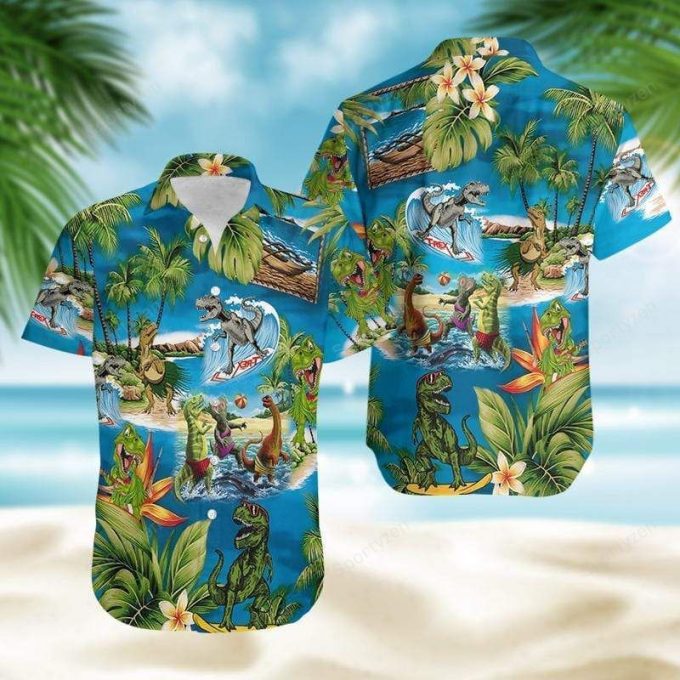 Funny T-Rex Dinosaur Lover Hawaiian Aloha Shirts #200121Dh 1