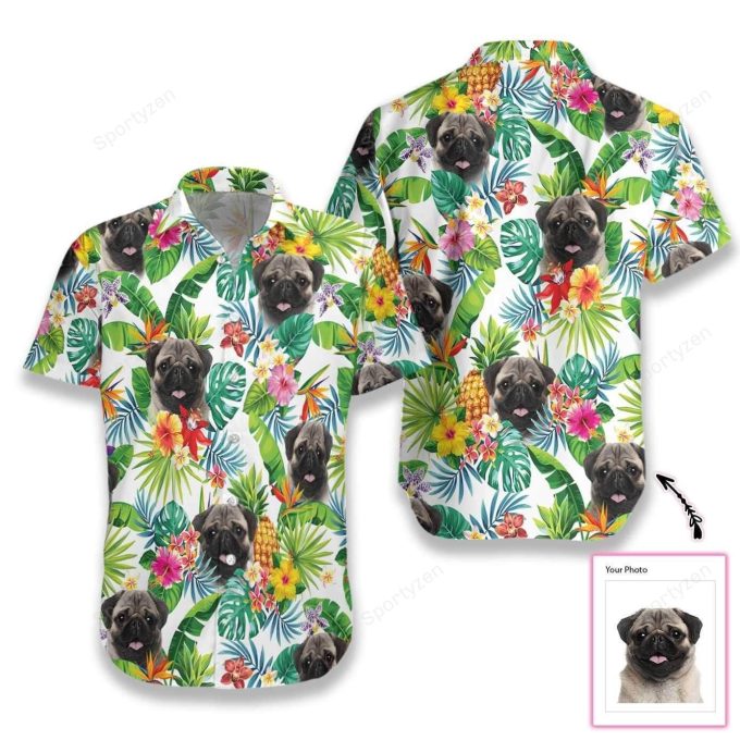 Customized Dog And Tropical Pineapple Hawaiian Aloha Shirts #Dh 1