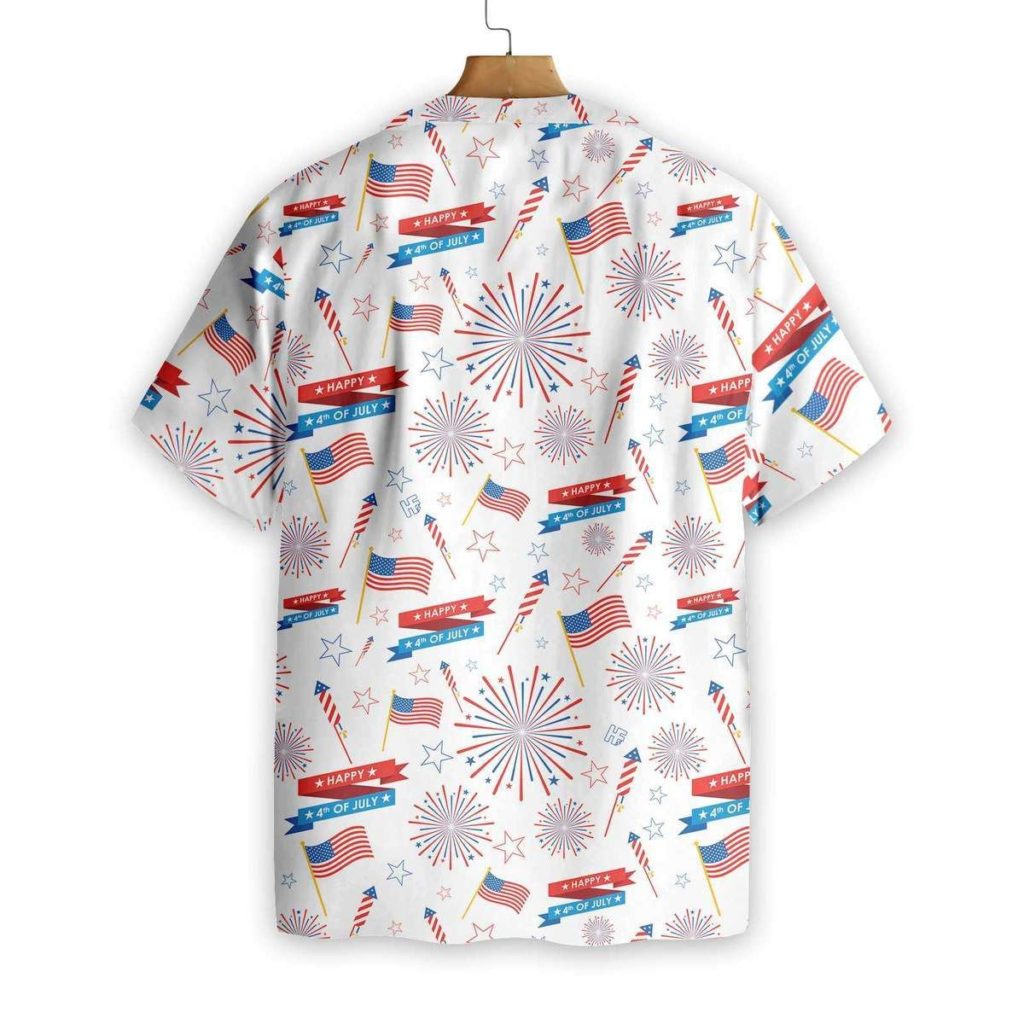 4Th Of July Us Fireworks Pattern Unisex Hawaiian Shirt 8